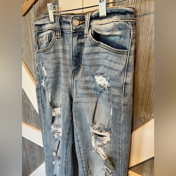B8.12 KanCan High Rise Ankle Skinny Jeans Distress Size 25 ā¢Rise 10 ⢠Inseam23 - Picture 3 of 10